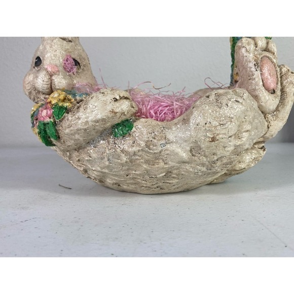 Easter Egg Basket Decor Bunny Rabbit 9" Tall Spring Holiday Centerpiece… - Picture 7 of 11